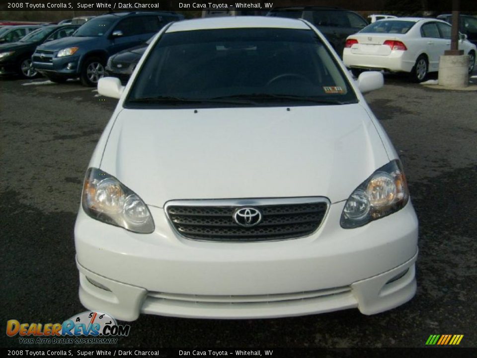 2008 Toyota Corolla S Super White / Dark Charcoal Photo #2