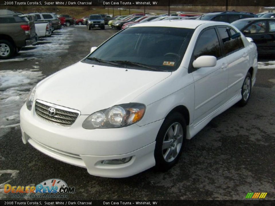 2008 Toyota Corolla S Super White / Dark Charcoal Photo #3