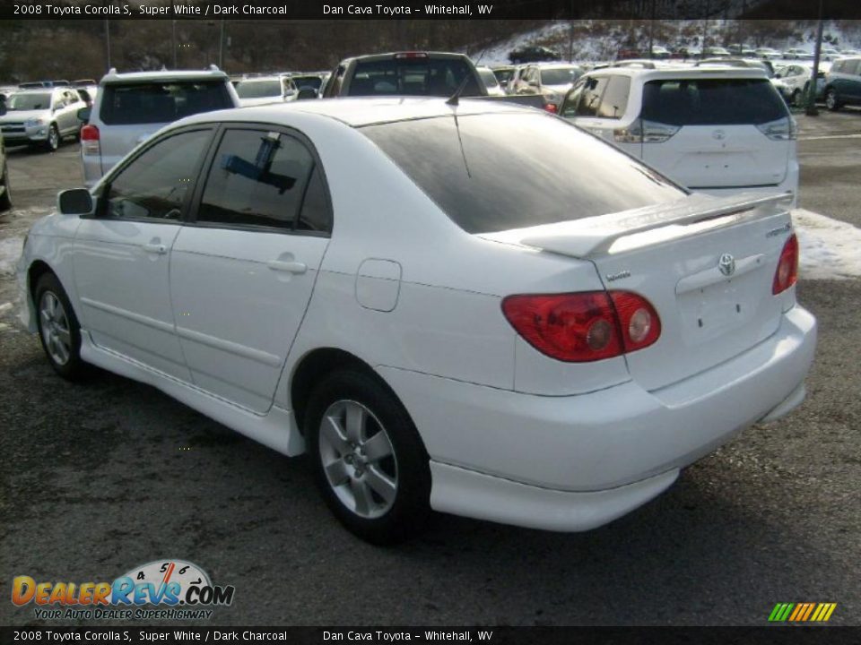 2008 Toyota Corolla S Super White / Dark Charcoal Photo #5