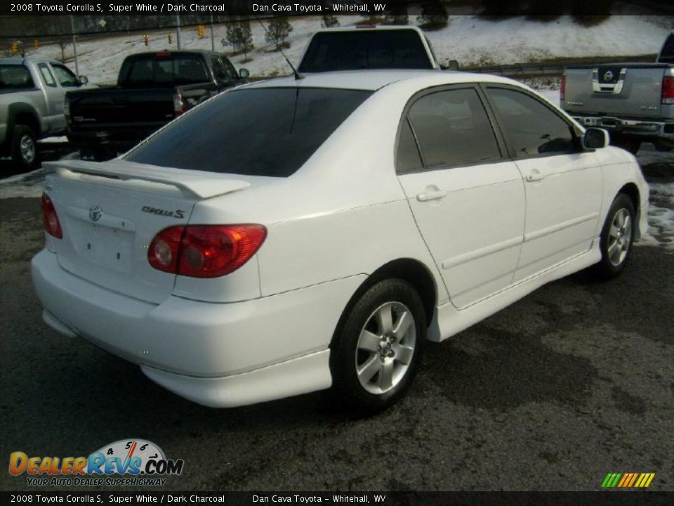 2008 Toyota Corolla S Super White / Dark Charcoal Photo #7