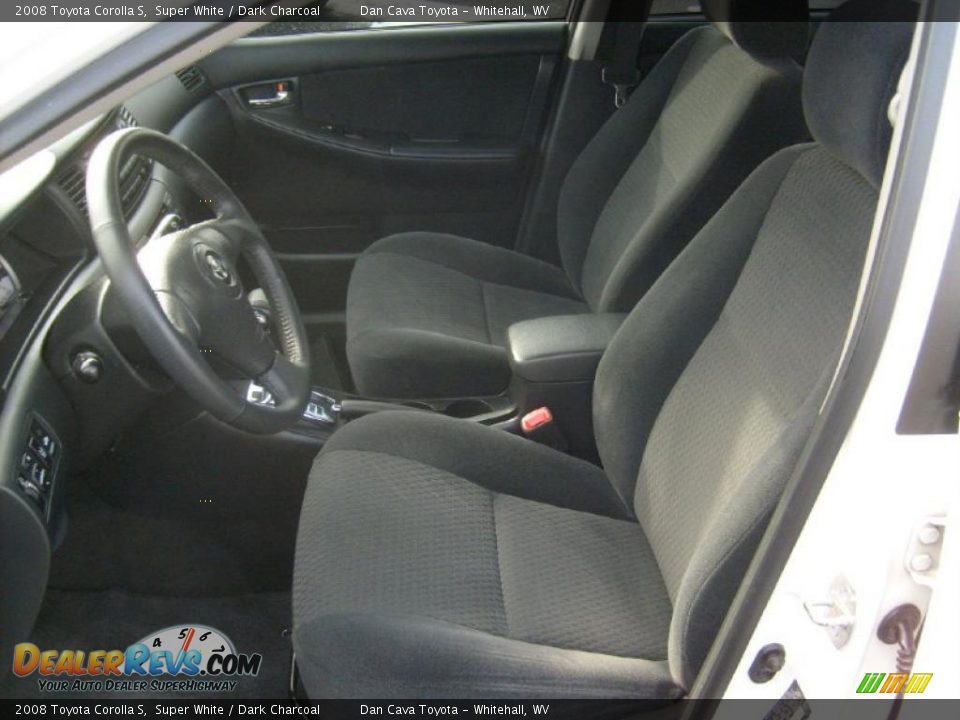 2008 Toyota Corolla S Super White / Dark Charcoal Photo #11
