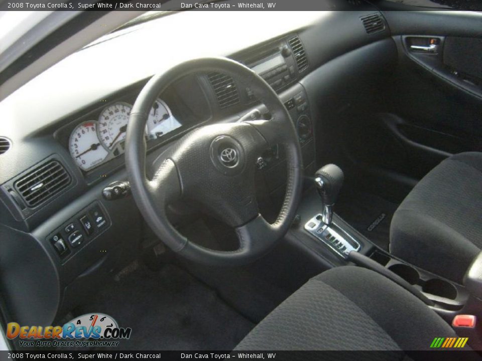 2008 Toyota Corolla S Super White / Dark Charcoal Photo #12