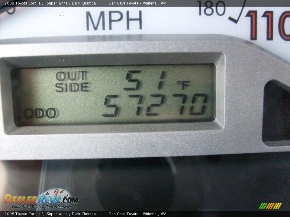 2008 Toyota Corolla S Super White / Dark Charcoal Photo #15