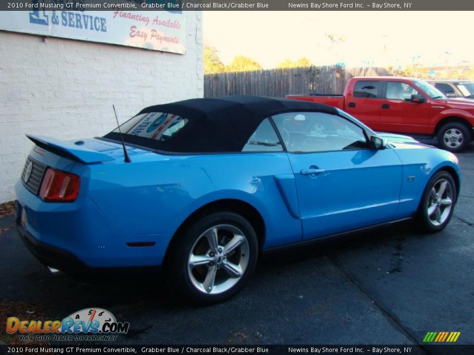 2010 Ford Mustang GT Premium Convertible Grabber Blue / Charcoal Black/Grabber Blue Photo #5