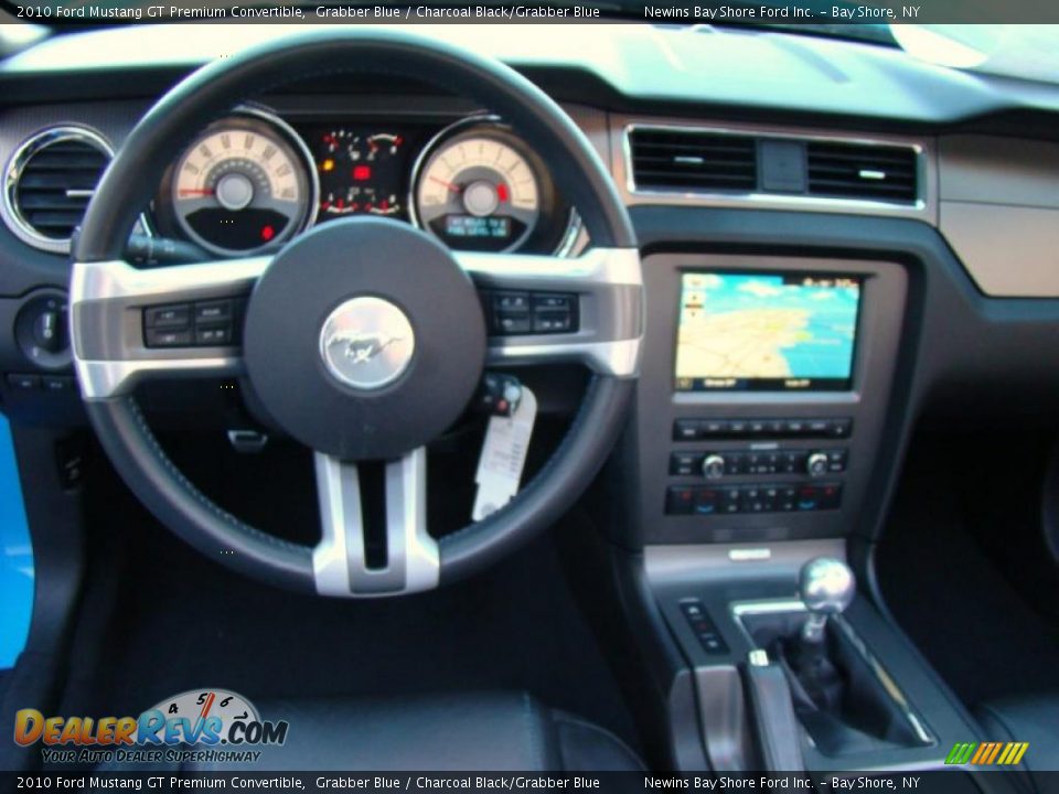 2010 Ford Mustang GT Premium Convertible Grabber Blue / Charcoal Black/Grabber Blue Photo #10