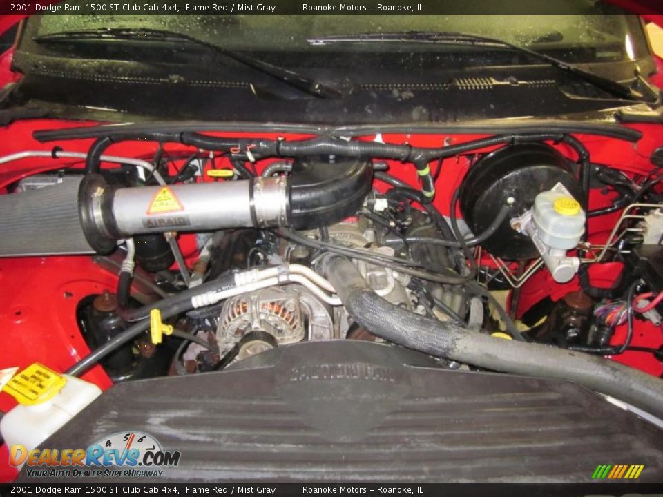 2001 Dodge Ram 1500 ST Club Cab 4x4 Flame Red / Mist Gray Photo #10