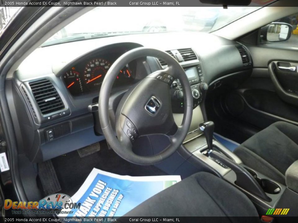 Black Interior 2005 Honda Accord Ex Coupe Photo 7