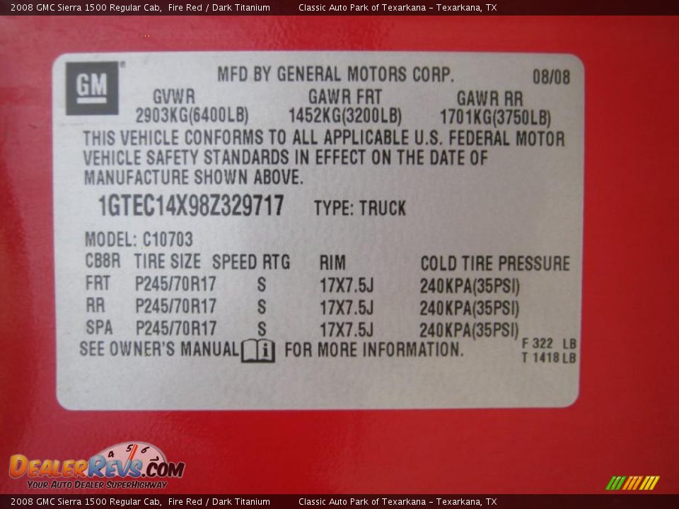 2008 GMC Sierra 1500 Regular Cab Fire Red / Dark Titanium Photo #21