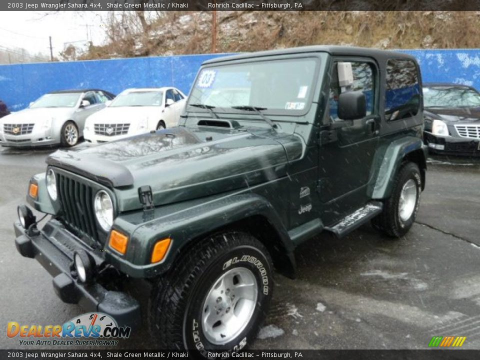 2003 Jeep Wrangler Sahara 4x4 Shale Green Metallic / Khaki Photo #1