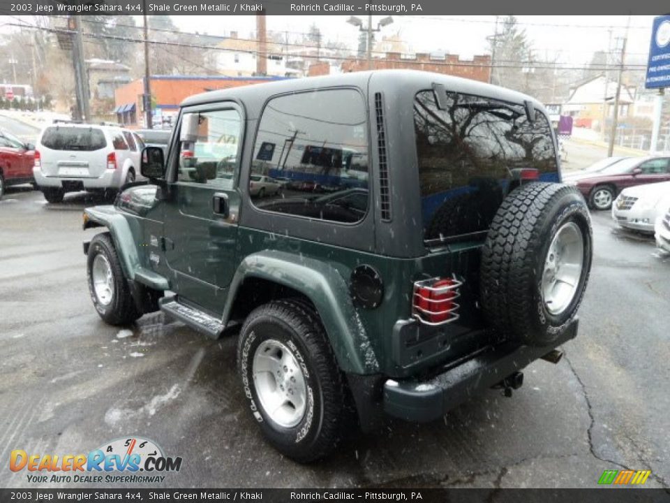 2003 Jeep Wrangler Sahara 4x4 Shale Green Metallic / Khaki Photo #3