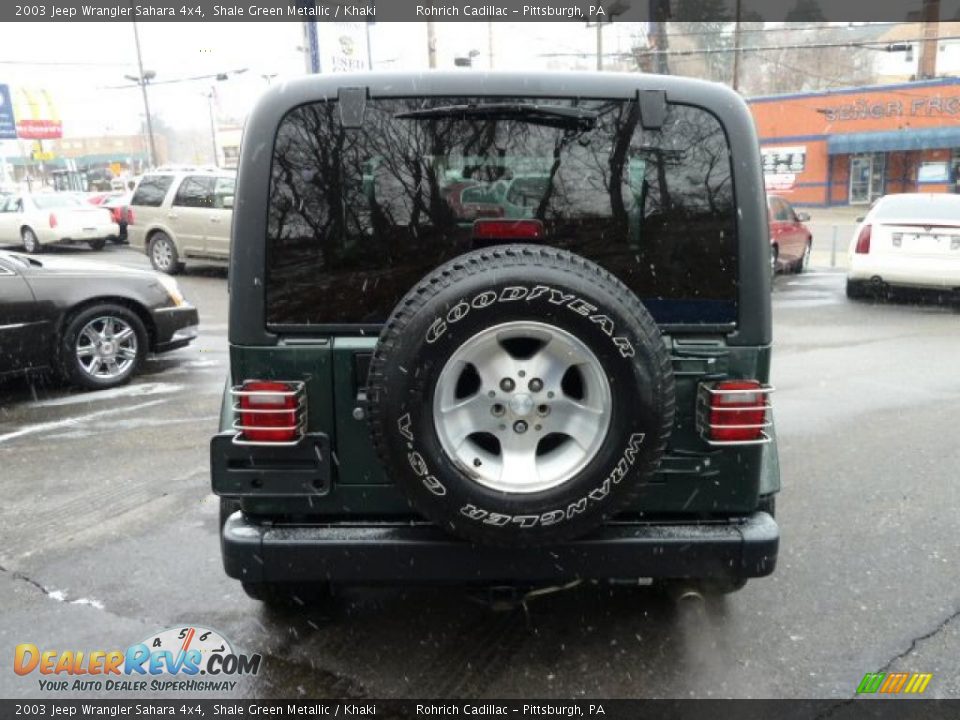 2003 Jeep Wrangler Sahara 4x4 Shale Green Metallic / Khaki Photo #4