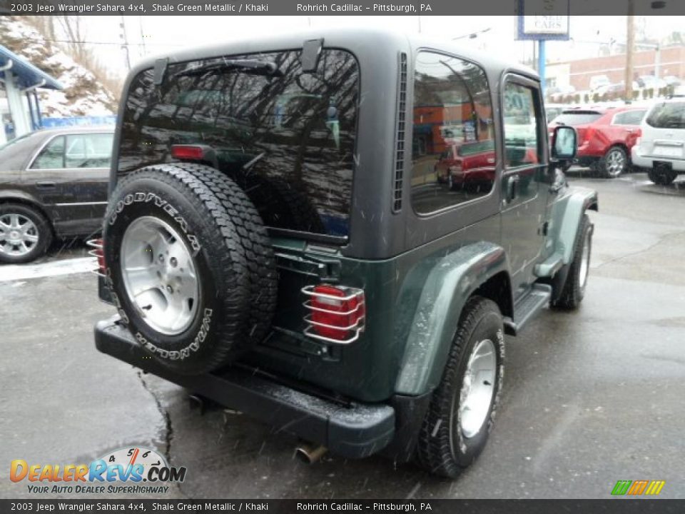 2003 Jeep Wrangler Sahara 4x4 Shale Green Metallic / Khaki Photo #5