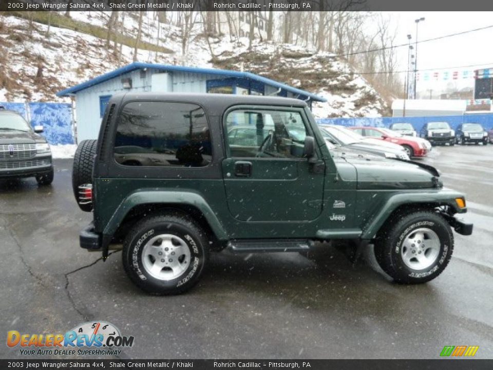 2003 Jeep Wrangler Sahara 4x4 Shale Green Metallic / Khaki Photo #6