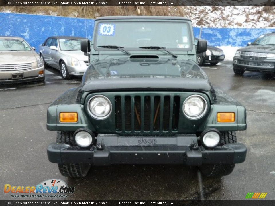 2003 Jeep Wrangler Sahara 4x4 Shale Green Metallic / Khaki Photo #8