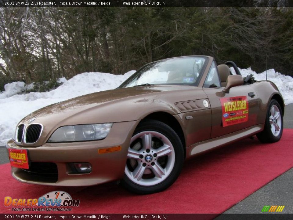 2001 BMW Z3 2.5i Roadster Impala Brown Metallic / Beige Photo #1