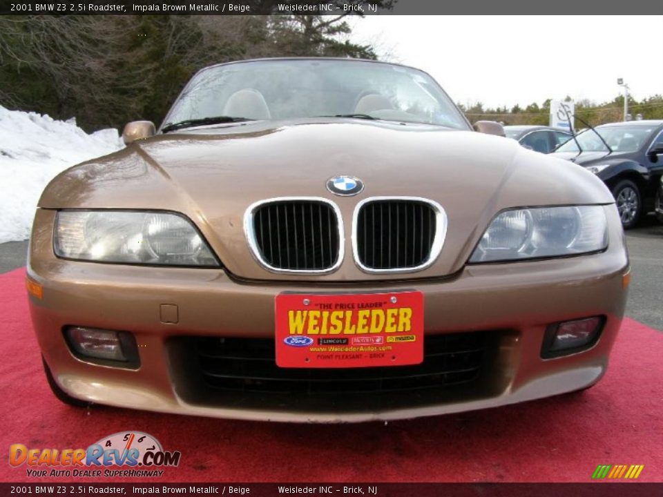 2001 BMW Z3 2.5i Roadster Impala Brown Metallic / Beige Photo #4