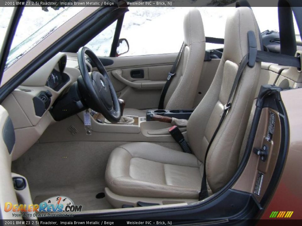 Beige Interior - 2001 BMW Z3 2.5i Roadster Photo #14