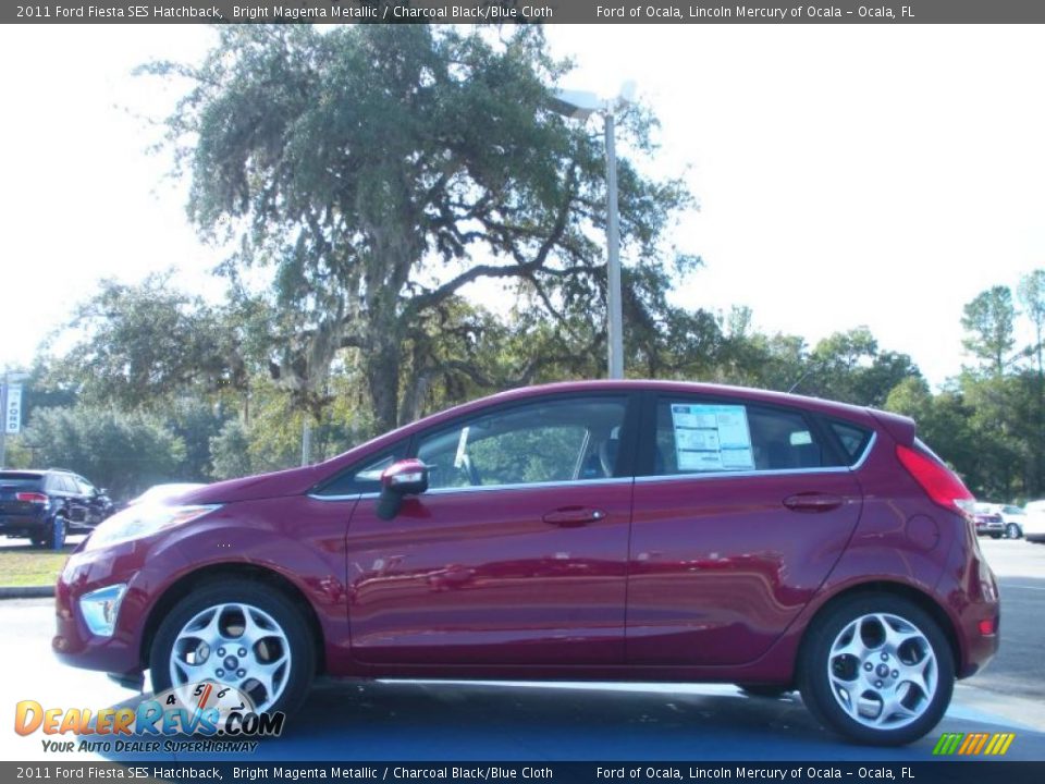 2011 Ford Fiesta SES Hatchback Bright Magenta Metallic / Charcoal Black/Blue Cloth Photo #2
