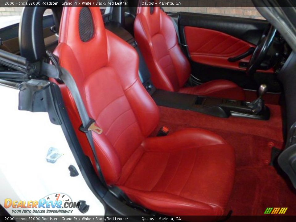 Black/Red Leather Interior - 2000 Honda S2000 Roadster Photo #9