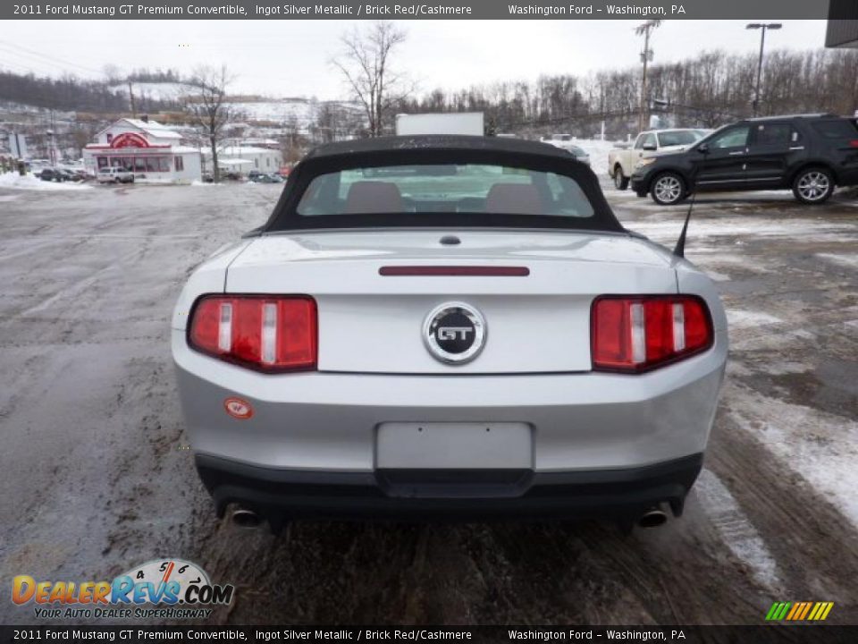 2011 Ford Mustang GT Premium Convertible Ingot Silver Metallic / Brick Red/Cashmere Photo #3