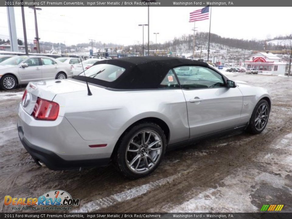 2011 Ford Mustang GT Premium Convertible Ingot Silver Metallic / Brick Red/Cashmere Photo #4