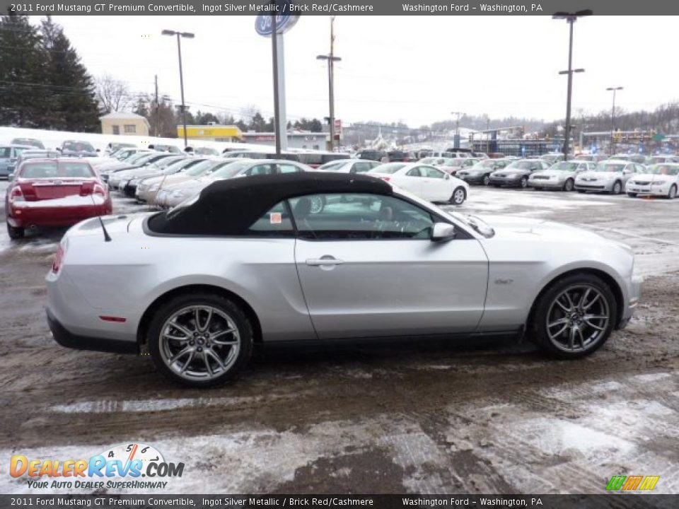 2011 Ford Mustang GT Premium Convertible Ingot Silver Metallic / Brick Red/Cashmere Photo #5