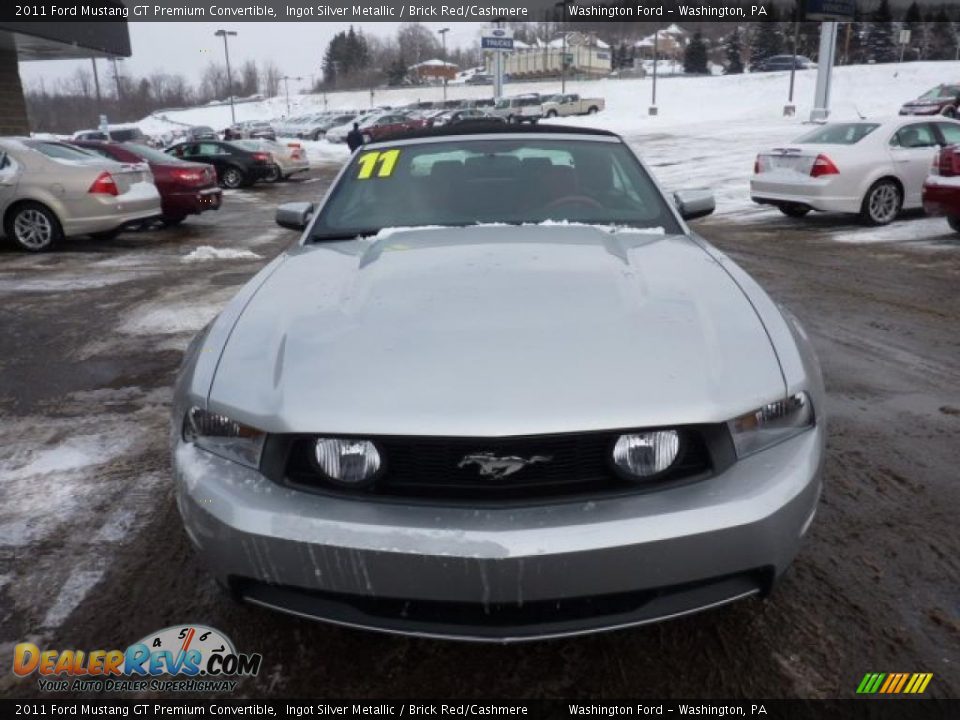 2011 Ford Mustang GT Premium Convertible Ingot Silver Metallic / Brick Red/Cashmere Photo #7