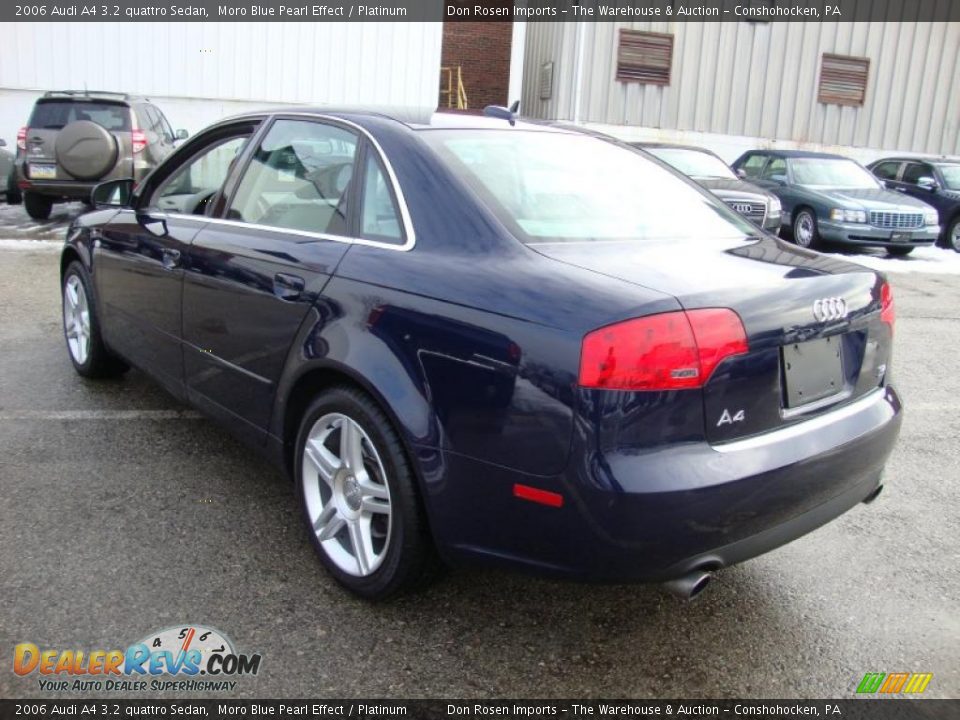 2006 Audi A4 3.2 quattro Sedan Moro Blue Pearl Effect / Platinum Photo #10