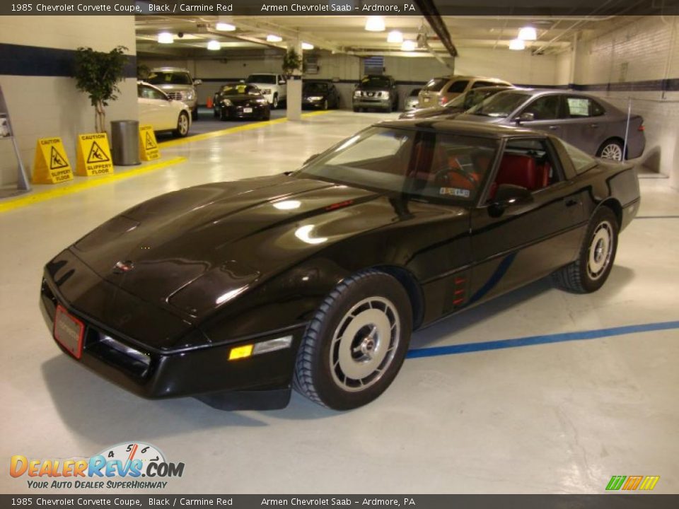 1985 Chevrolet Corvette Coupe Black / Carmine Red Photo #2