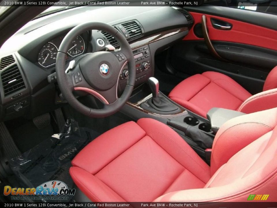 Coral Red Boston Leather Interior - 2010 BMW 1 Series 128i Convertible Photo #10