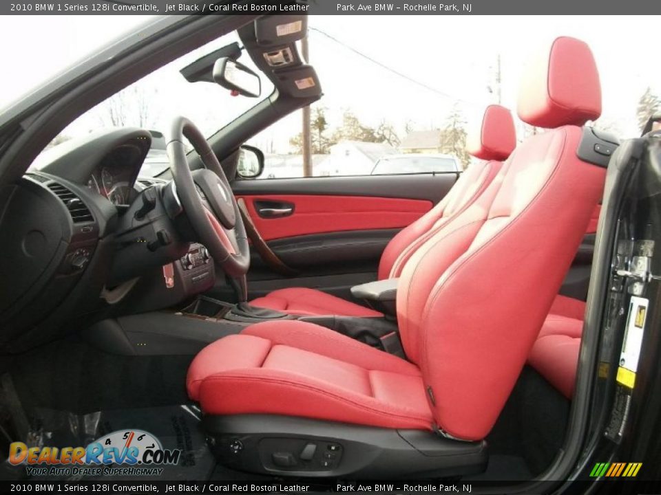 Coral Red Boston Leather Interior - 2010 BMW 1 Series 128i Convertible Photo #12