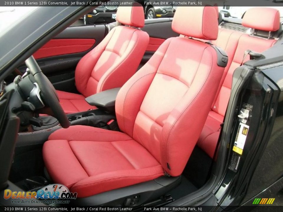 Coral Red Boston Leather Interior - 2010 BMW 1 Series 128i Convertible Photo #13