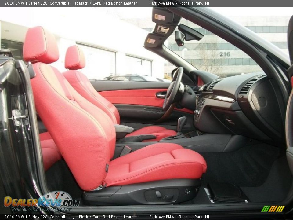 2010 BMW 1 Series 128i Convertible Jet Black / Coral Red Boston Leather Photo #27