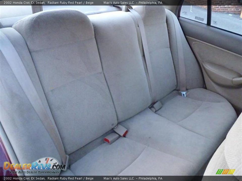 2002 Honda Civic EX Sedan Radiant Ruby Red Pearl / Beige Photo #7