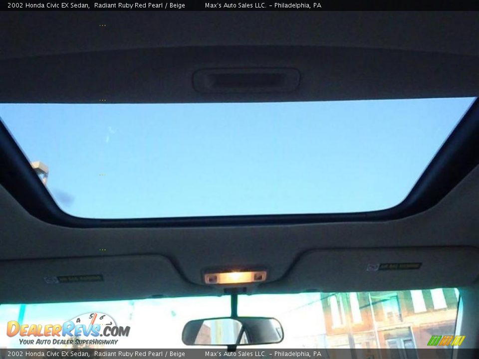 2002 Honda Civic EX Sedan Radiant Ruby Red Pearl / Beige Photo #9