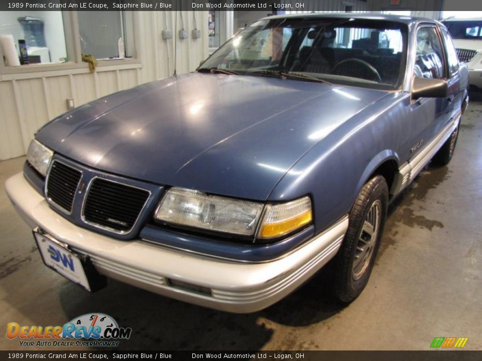 1989 Pontiac Grand Am LE Coupe Sapphire Blue / Blue Photo #1