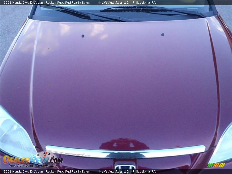 2002 Honda Civic EX Sedan Radiant Ruby Red Pearl / Beige Photo #14