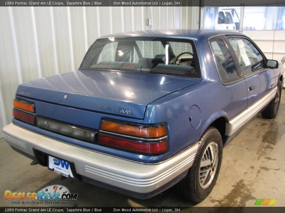 1989 Pontiac Grand Am LE Coupe Sapphire Blue / Blue Photo #3