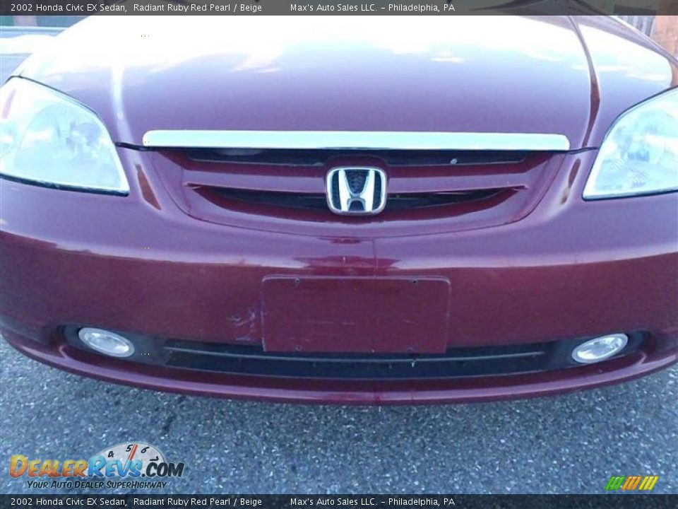 2002 Honda Civic EX Sedan Radiant Ruby Red Pearl / Beige Photo #15