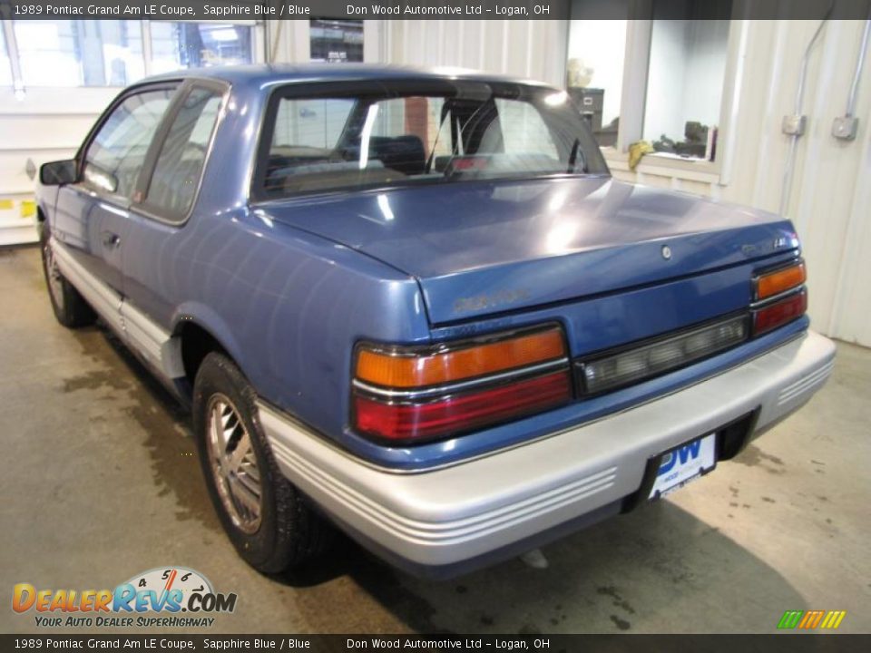 1989 Pontiac Grand Am LE Coupe Sapphire Blue / Blue Photo #4