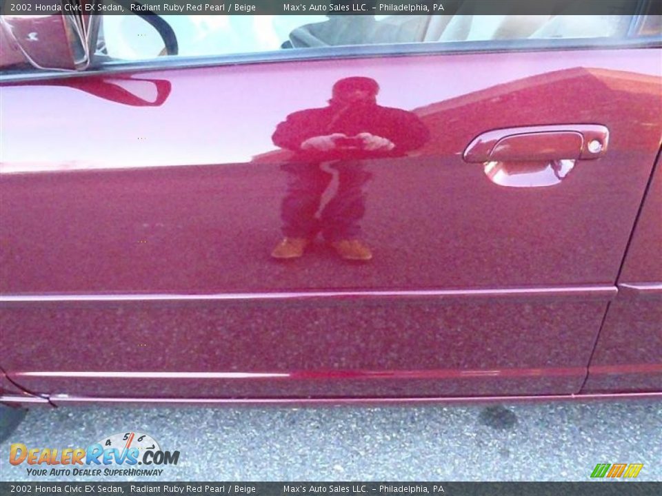 2002 Honda Civic EX Sedan Radiant Ruby Red Pearl / Beige Photo #17