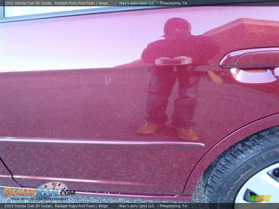 2002 Honda Civic EX Sedan Radiant Ruby Red Pearl / Beige Photo #18