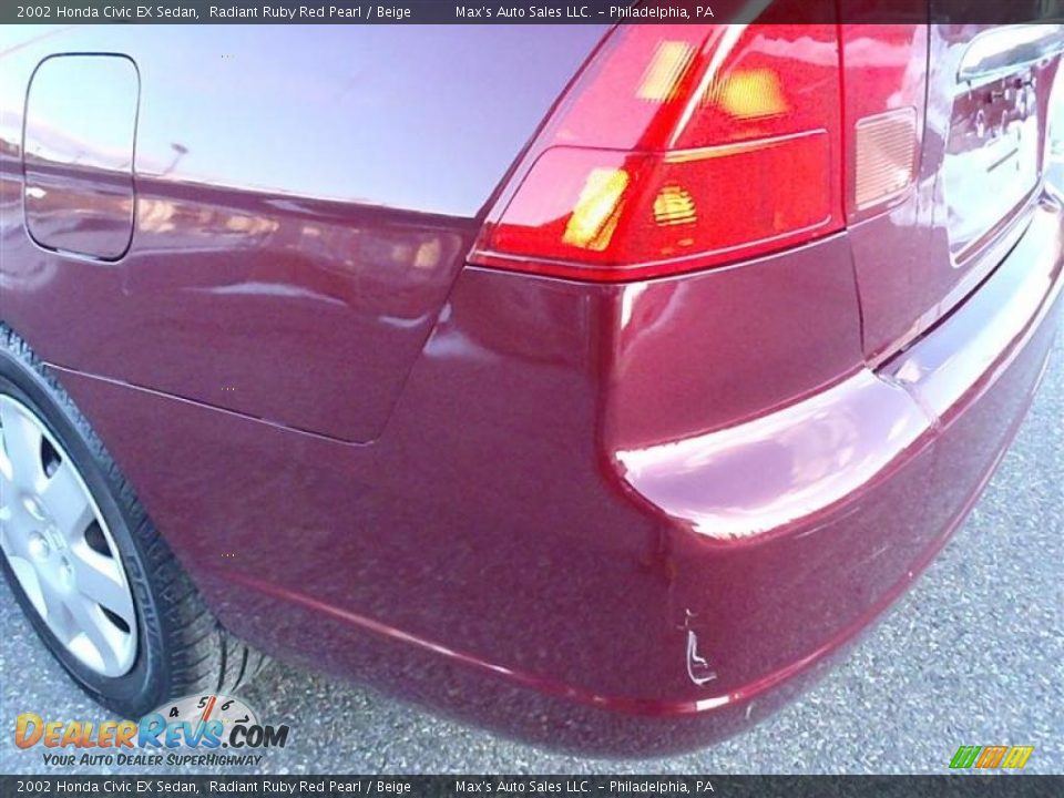 2002 Honda Civic EX Sedan Radiant Ruby Red Pearl / Beige Photo #19