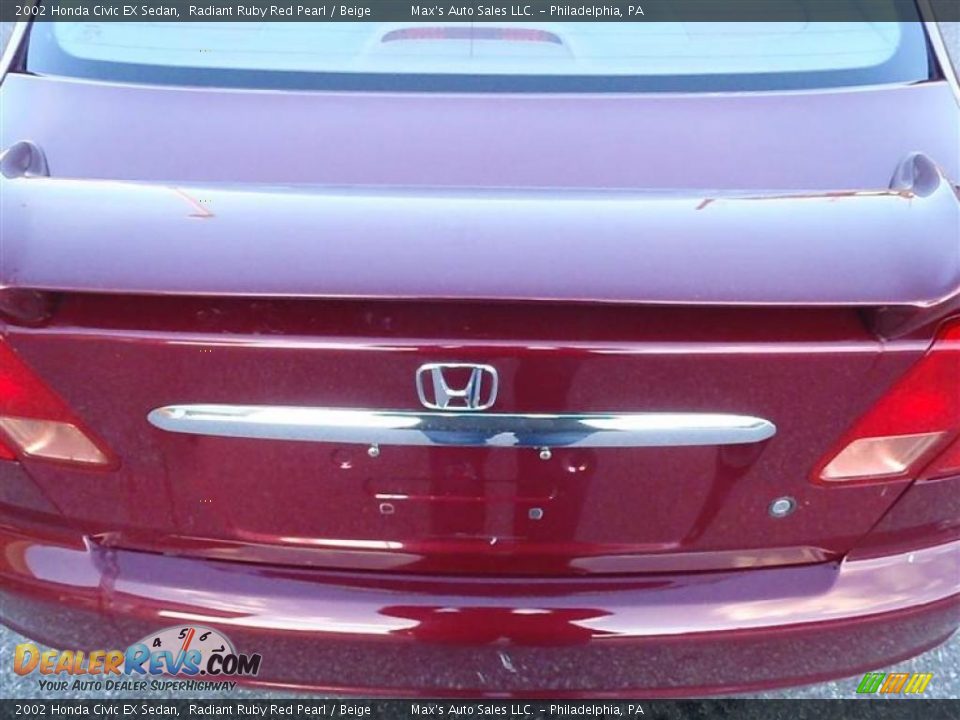 2002 Honda Civic EX Sedan Radiant Ruby Red Pearl / Beige Photo #21