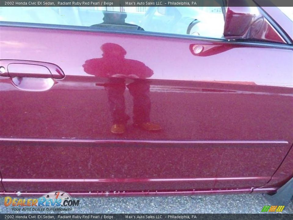 2002 Honda Civic EX Sedan Radiant Ruby Red Pearl / Beige Photo #24