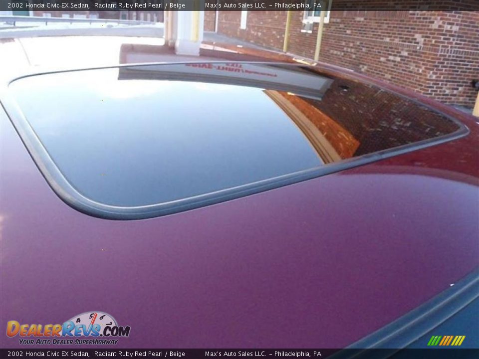 2002 Honda Civic EX Sedan Radiant Ruby Red Pearl / Beige Photo #28