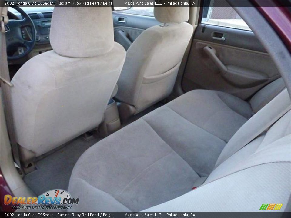 2002 Honda Civic EX Sedan Radiant Ruby Red Pearl / Beige Photo #30