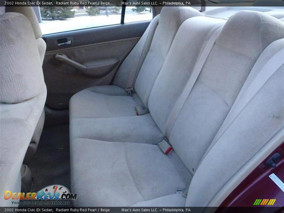 2002 Honda Civic EX Sedan Radiant Ruby Red Pearl / Beige Photo #31