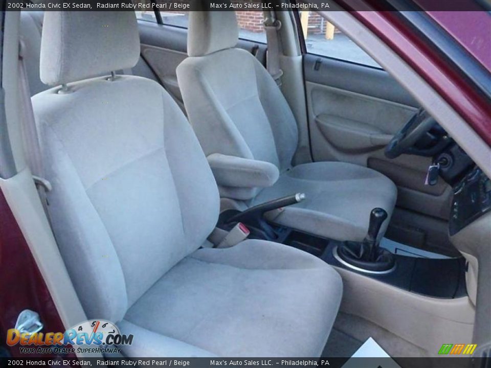 2002 Honda Civic EX Sedan Radiant Ruby Red Pearl / Beige Photo #34