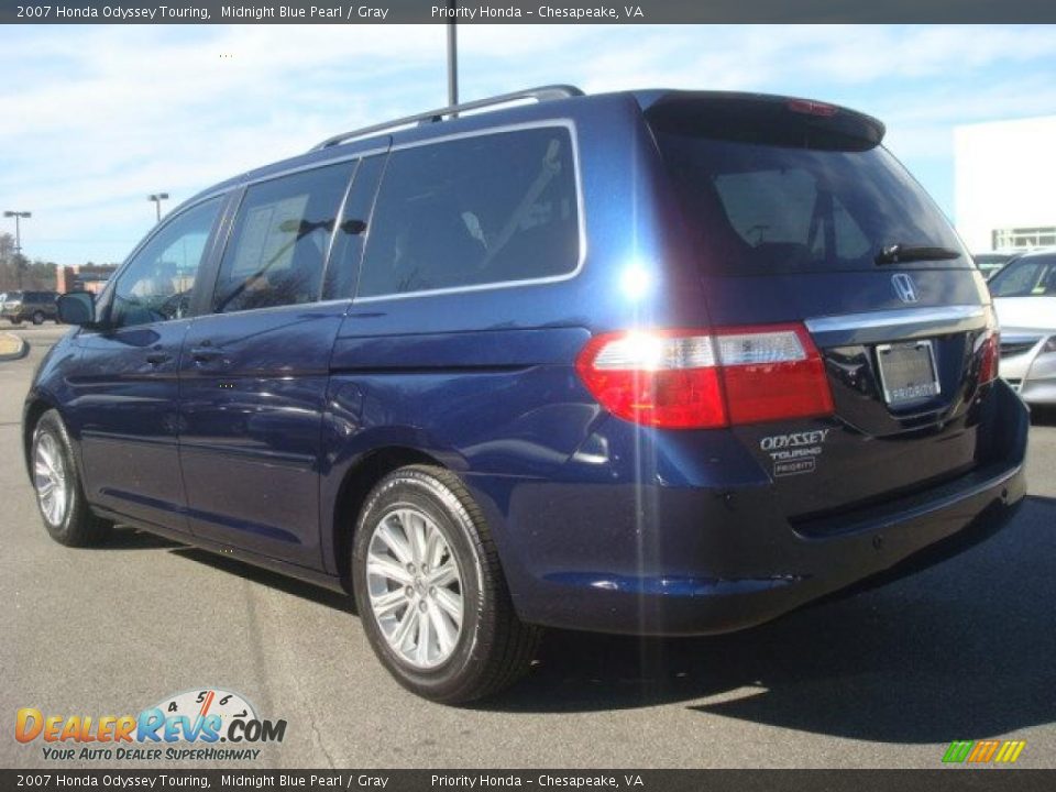 2007 Honda Odyssey Touring Midnight Blue Pearl / Gray Photo #4